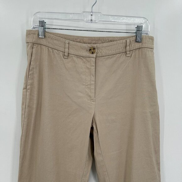 J. JILL Women's Khaki Tan Linen Blend Stretch Straight Leg Office Pants Size 8 - Picture 3 of 7